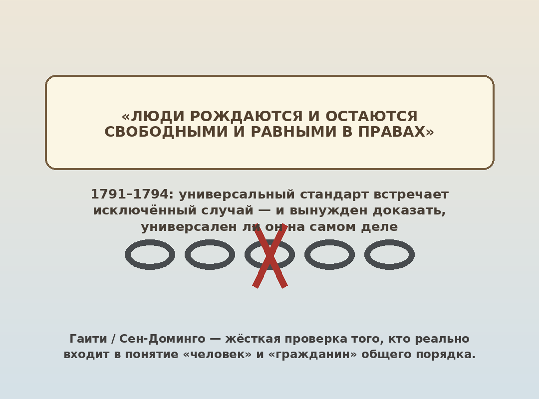 Гаити как тест универсальности общего правила