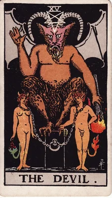 XV. Дьявол — Козерог. Колода Райдера—Уэйта, 1909
