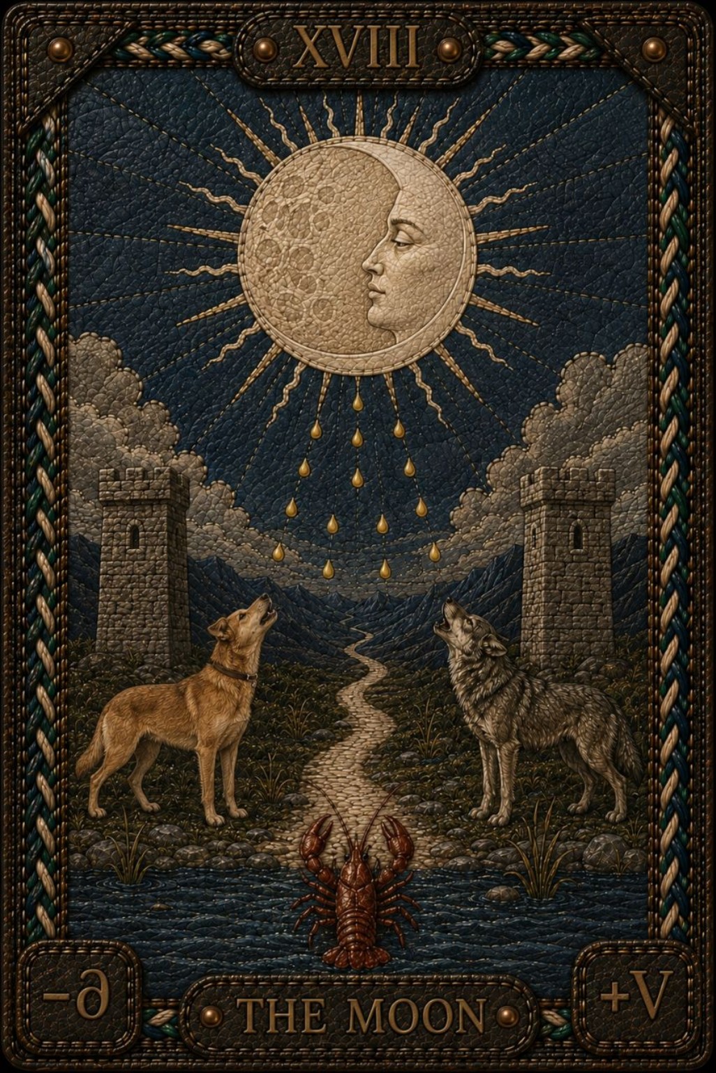 XVIII. Луна — Рыбы. Изображения из используемой колоды