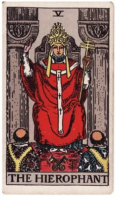 V. Иерофант — Телец. Колода Райдера—Уэйта, 1909