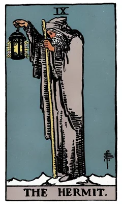 IX. Отшельник — Дева. Колода Райдера—Уэйта, 1909
